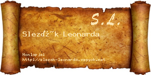 Slezák Leonarda névjegykártya